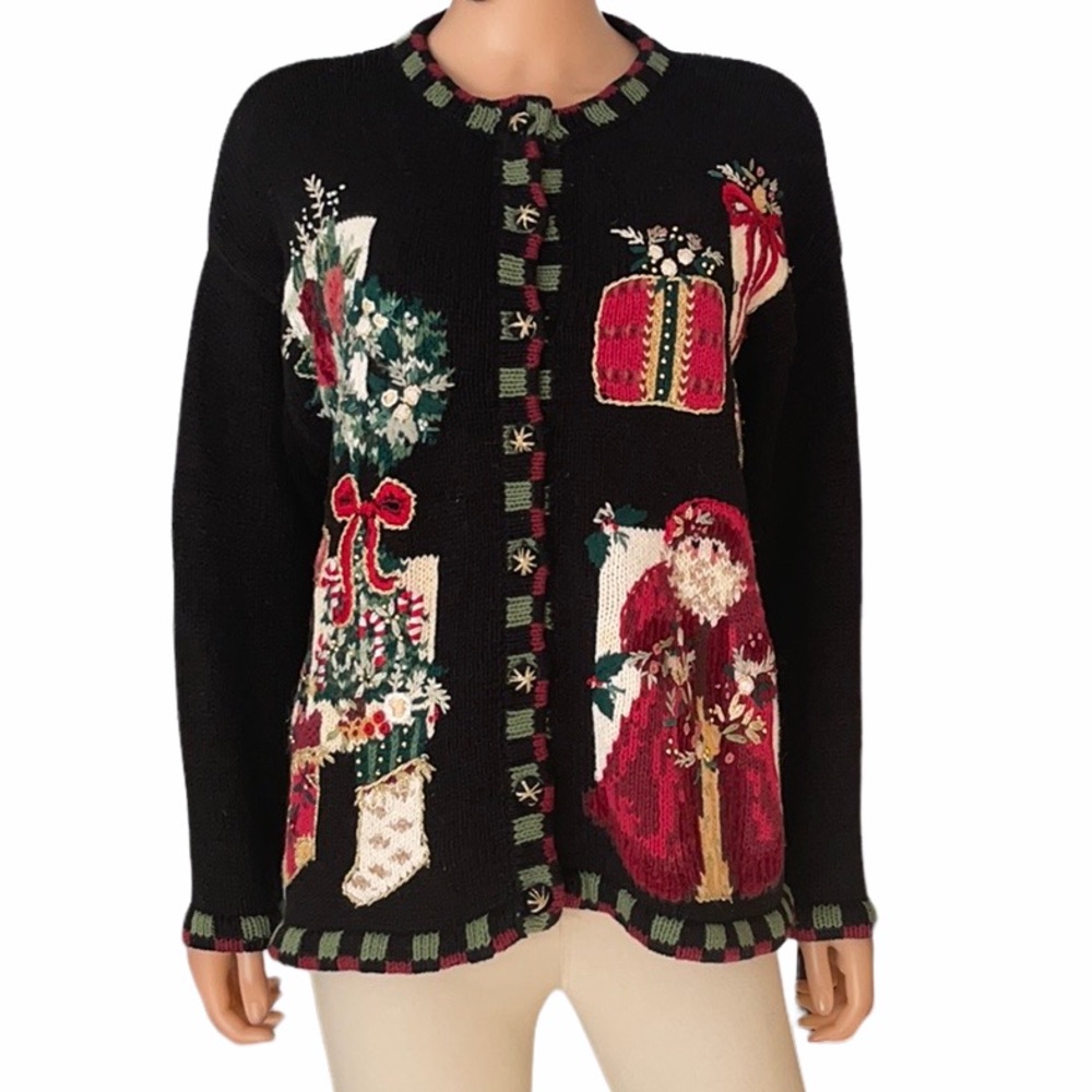 Vintage Heirloom Collectibles Christmas 2002 cardigan